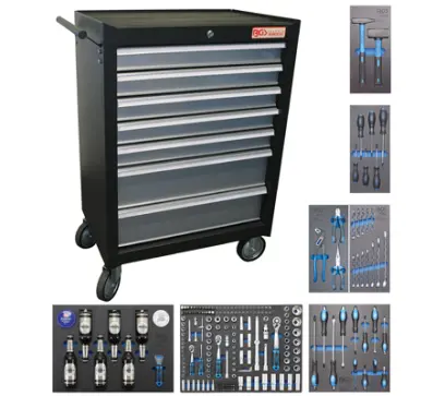 Dílenský vozík 7 zásuvek BGS 4069 s 227 nástroji (BGS104069)