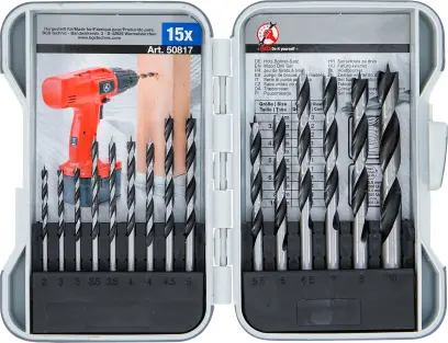 Sada vrtáků do dřeva 3 – 10 mm 15dílná, BGS 50817 (BGS1050817)