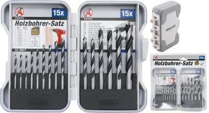 Sada vrtáků do dřeva | 3 – 10 mm | 15dílná (BGS1050817)