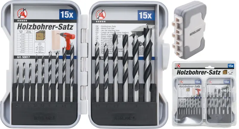 Sada vrtáků do dřeva | 3 – 10 mm | 15dílná (BGS1050817)