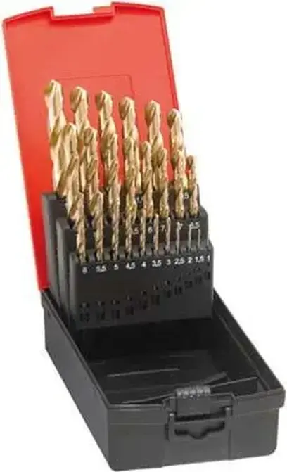Sada špirálových vrtákov  DIN338 HSS vybrušovaný TiN typ N 1-10mm FORMAT (EDE10290005)
