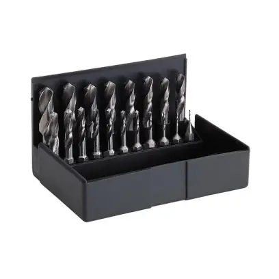 Bity Völkel 1/4" so špirálovými HSS vrtáky do kovu 1 ÷ 10 mm DIN 3126 (Sada 19 ks) (EDE10410019)