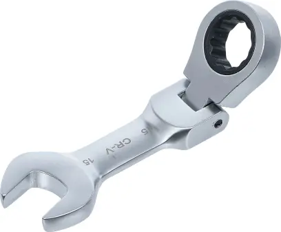 BGS 6915 Krátky očkoplochý kľúč 15 mm s račňou, kĺbový (BGS106915)