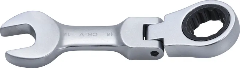 BGS 6918 Krátky očkoplochý kľúč 18 mm s račňou, kĺbový (BGS106918)