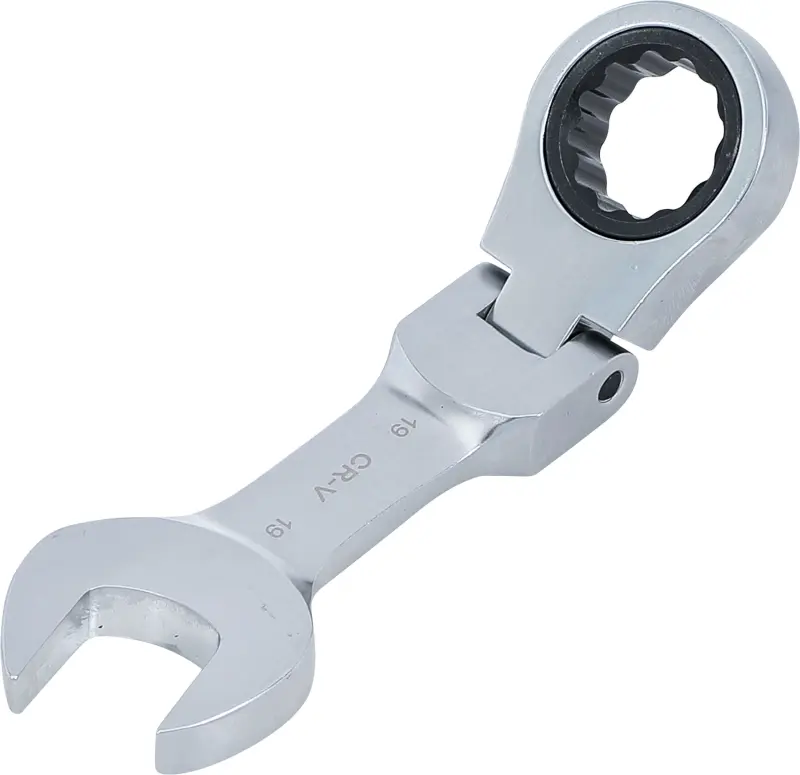 BGS 6919 Krátky očkoplochý kľúč 19 mm s račňou, kĺbový (BGS106919)