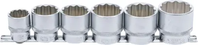 Nástrčné hlavice 1/2" 12hran 24 ÷ 38 mm BGS1070102 Sada 6 dílů na kolejnici (BGS1070102)
