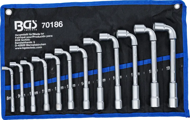 Zahnuté trubkové klíče 8 ÷ 19 mm BGS1070186 (Sada 12 dílů) (BGS1070186)