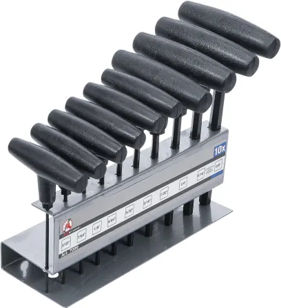 BGS 7099 Zástrčné kľúče Kraftmann inbus 3/32" ÷ 3/8", palcové s T-rukoväťou. Súprava 10 dielov (BGS107099)
