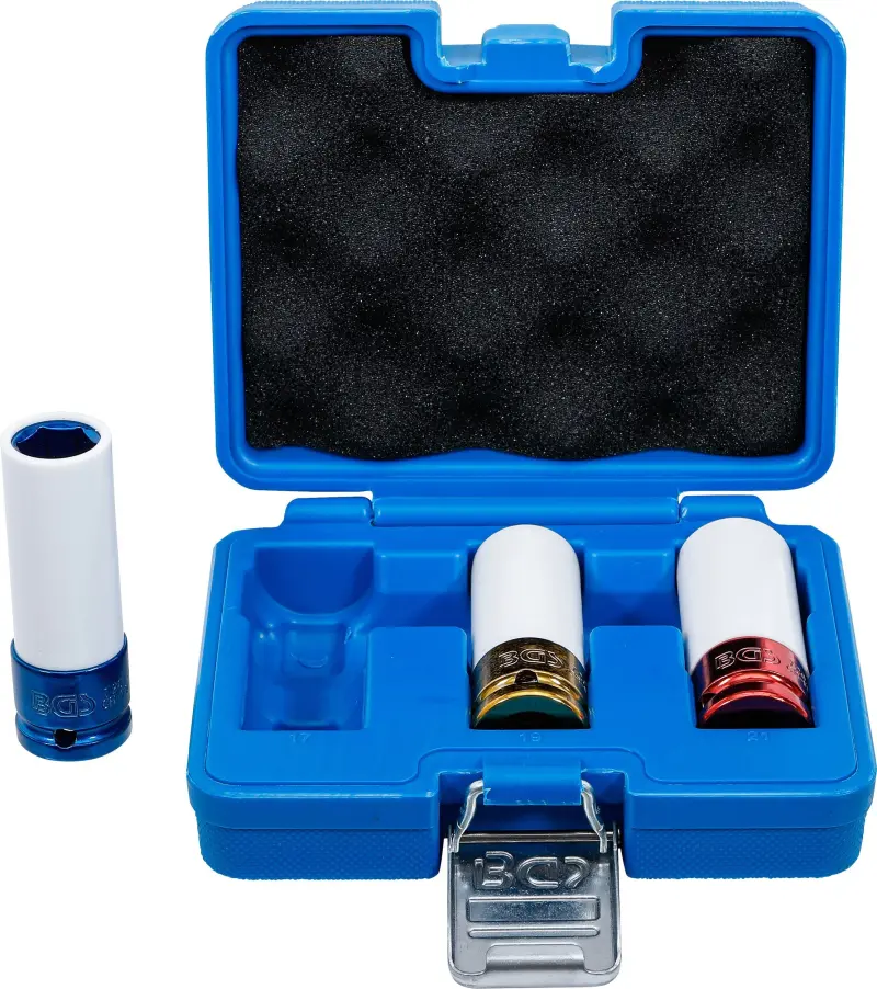 BGS 7200 Nástrčné hlavice 1/2" 17 ÷ 21 mm predĺžené pre Al kolesá. Sada 3 ks (BGS107200)