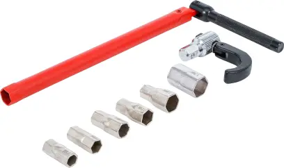 BGS 74244 Kĺbová T-rukoväť HEX 13 mm vrátane hlavíc 9 ÷ 17 mm (Sada 8 dielov) (BGS1074244)