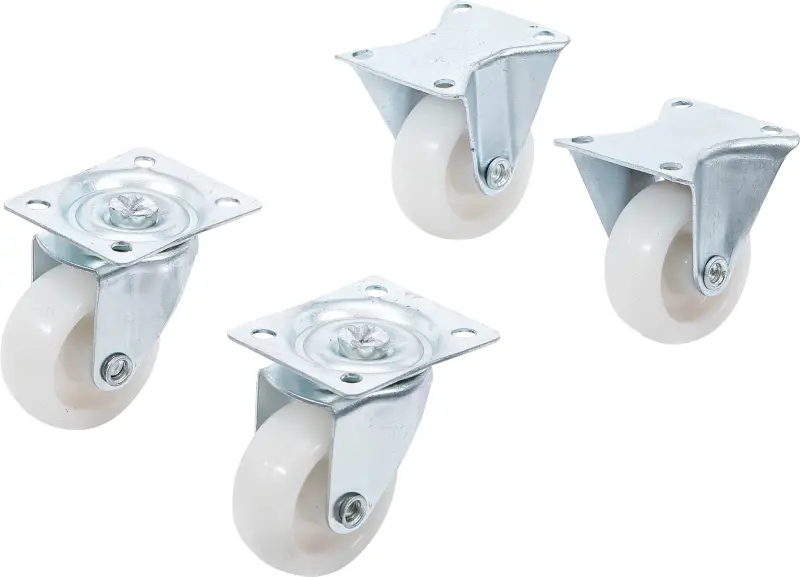 kolečka plastová, průměr 40 mm, pevné a otočné, 4 (BGS1080330)