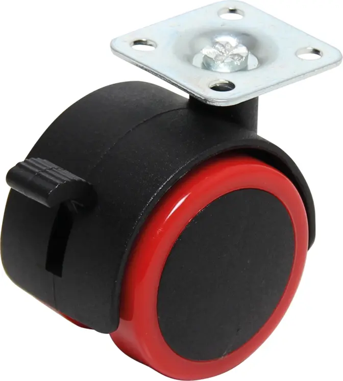 Dvojité otočné kolečko s brzdou červené/černé 50 m (BGS1080338)