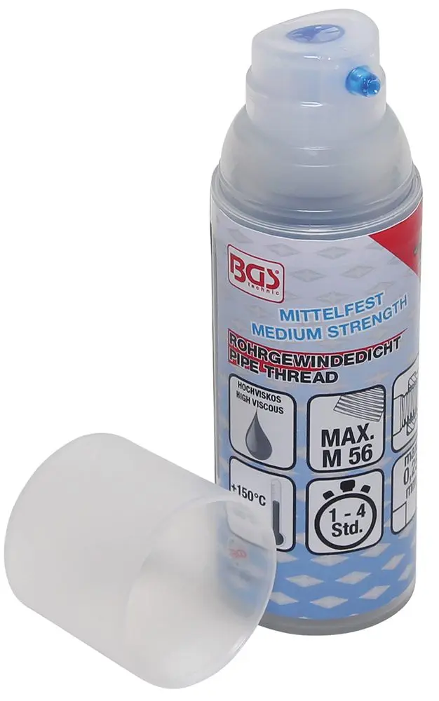 Těsnění trubkových závitů BGS 80612 střední pevnost, viskózní. Dávkovací pumpička 50 g (BGS1080612)