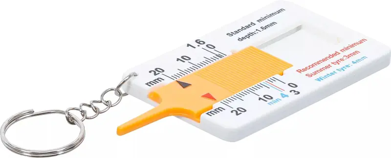 Hloubkoměr běhounu pneumatik Kraftmann 0 ÷ 20 mm s klíčenkou BGS1080726 (BGS1080726)