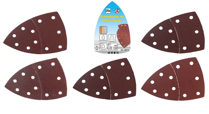 Brusné papíry Kraftmann pro multifunkční brusku 145x100 mm BGS1080819 drsnost P 40 až P 400 (Sada 25 dílů) (BGS1080819)