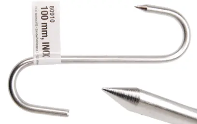 Hák S-forma Kraftmann 100 mm BGS1080910 se špicí, nerez (BGS1080910)