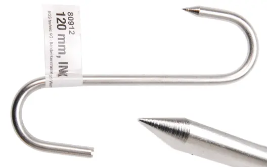 Hák S-forma Kraftmann 120 mm BGS1080912 se špicí, nerez (BGS1080912)