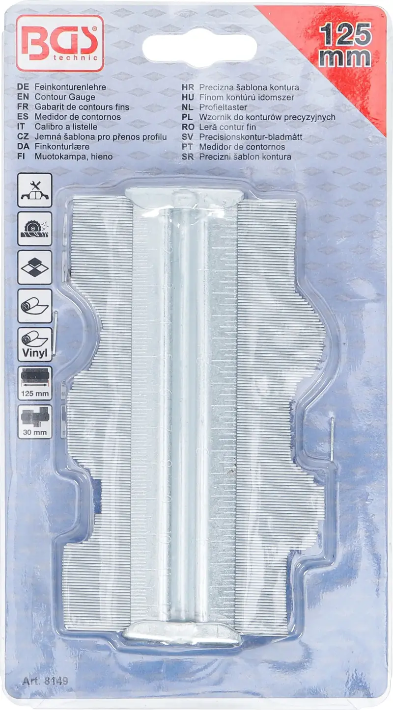 Šablona pro přenos profilu 30 x 125 mm BGS108149 Jemná - kovová (BGS108149)