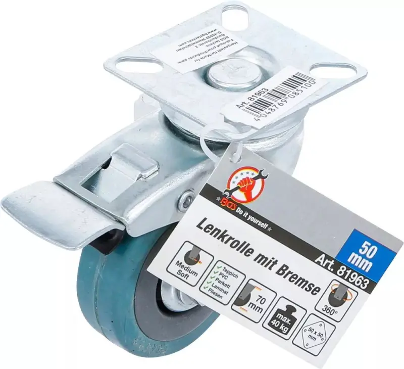 Otočné kolečko Kraftmann pr. 50 mm s brzdou BGS1081963 (BGS1081963)