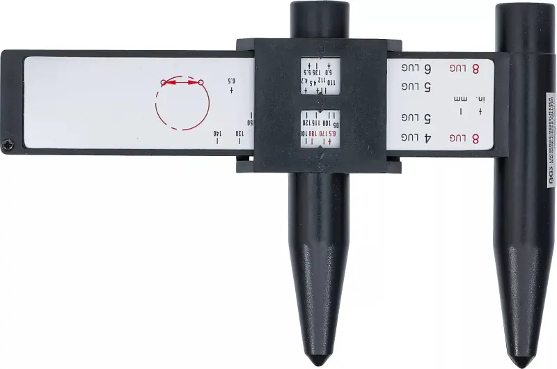 Posuvné měřítko BGS108367 pro změření roztečí šroubů disků kol (4 až 8 děrových) (BGS108367)