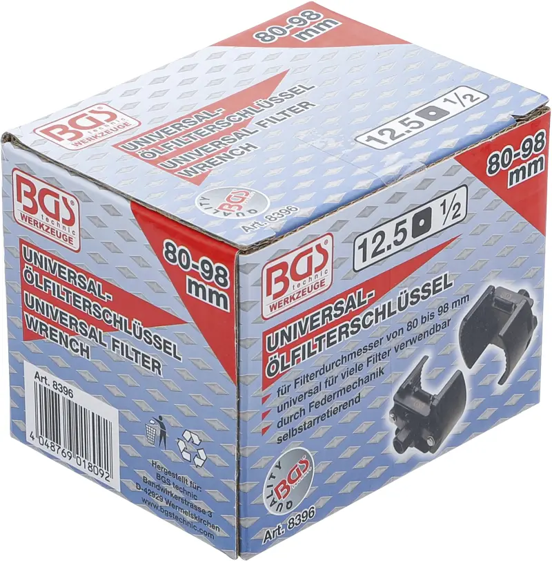 Klíč na olejové filtry 1/2" pr. 80 ÷ 98 mm BGS 8396 univerzální (BGS108396)
