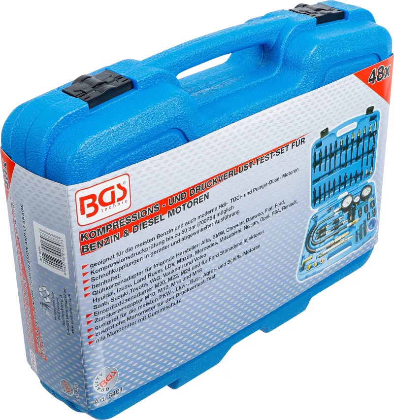 Tester komprese a úniku tlaku benzínu BGS108401 (BGS108401)