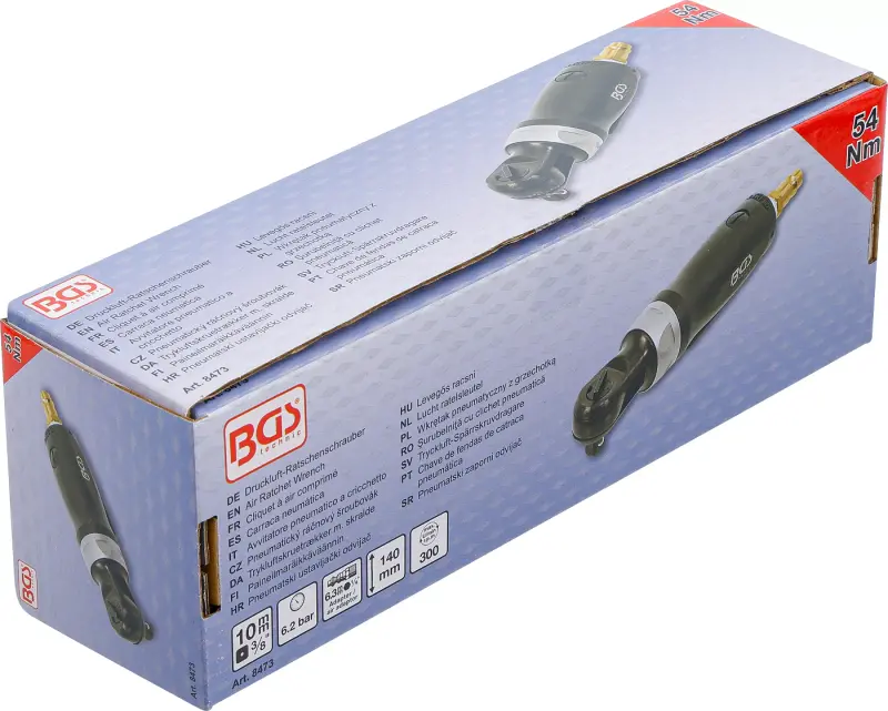 Pneumatická ráčna 3/8" BGS108473, extra krátká (54 Nm) (BGS108473)