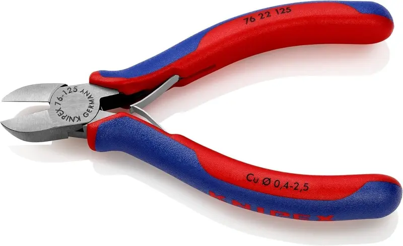 Boční štípací kleště pro elektromechaniky 125 mm KNIPEX 76 22 125 - leštěná hlava, vícesložkové návleky (K 76 22 125)