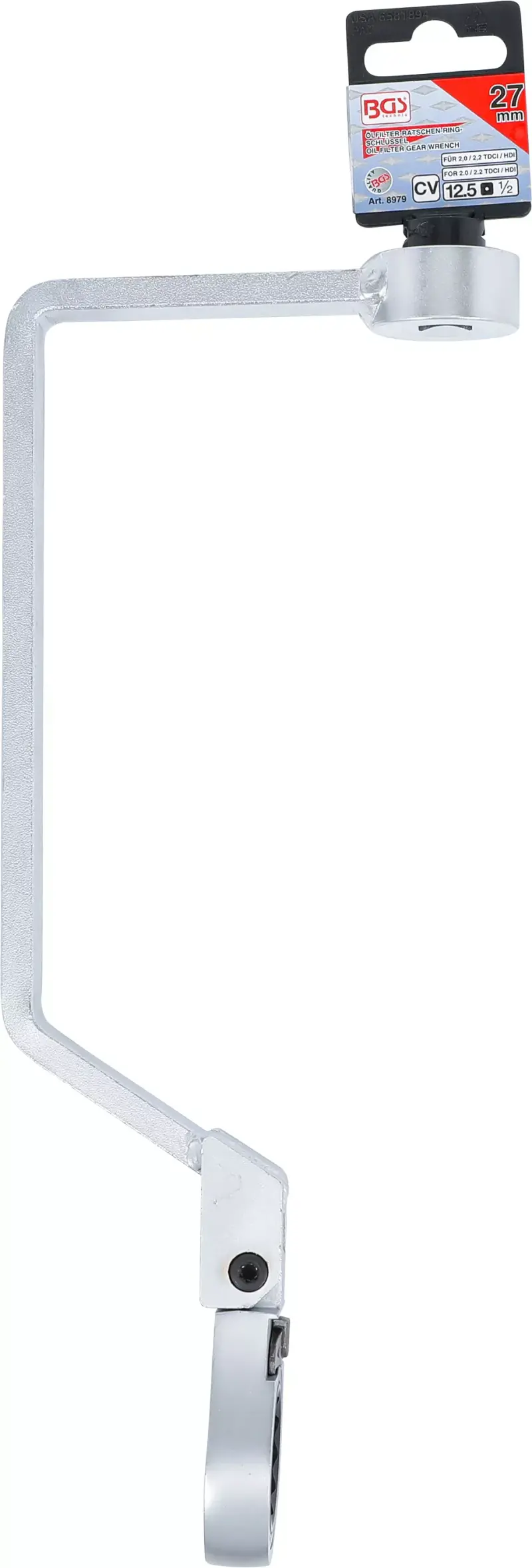 Očkový klíč 1/2" s ráčnou BGS 8979 "Speciál" na olejové filtry PSA, Ford 2.0, 2.2 TDCI, HDI (BGS10897