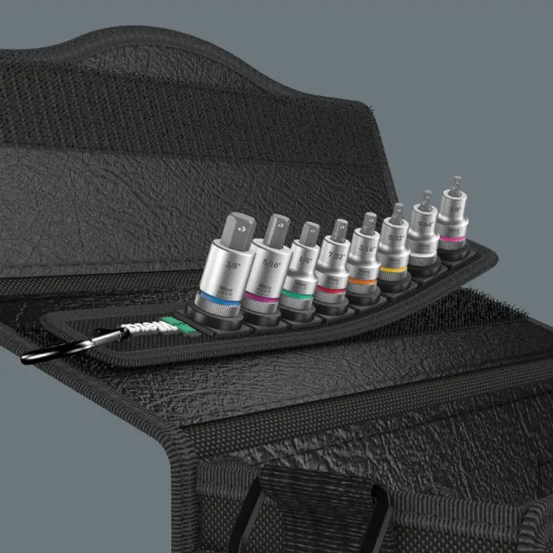 Wera 003974 Zástrčné bitové hlavice Zyklop 3/8" HEX 1/8" ÷ 3/8" Belt B Imperial 1, přidržovací - 8 dílů (W05003974001)