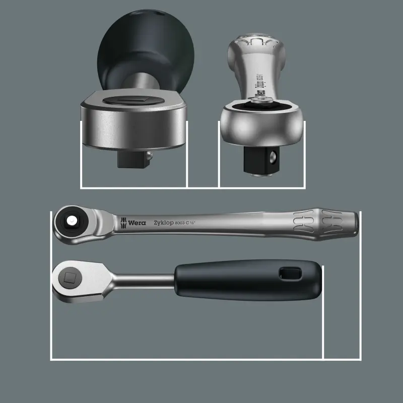 Wera 004047 Ráčnová sada  Zyklop Metal 3/8" typ 8100 SB 7, průchozí - 29 dílů (W05004047001)
