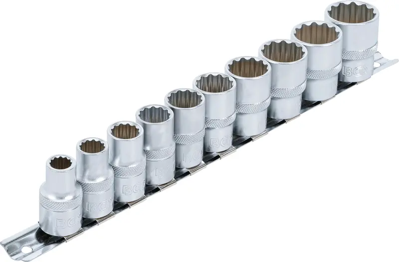 Nástrčné hlavice 1/2" 12hran 3/8 ÷ 15/16" BGS109114, palcové. Sada 10 dílů na kolejnici (BGS109114)