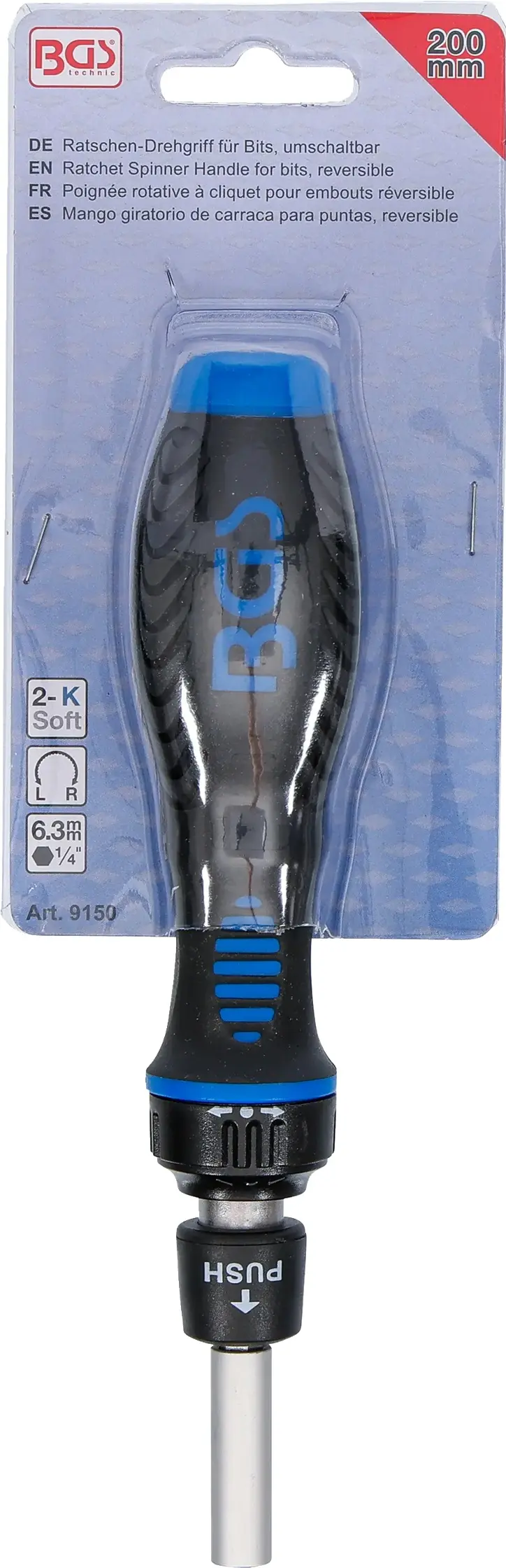 BGS109150 Ráčnový šroubovák na 1/4, přepínací (bez bitů) (BGS109150)