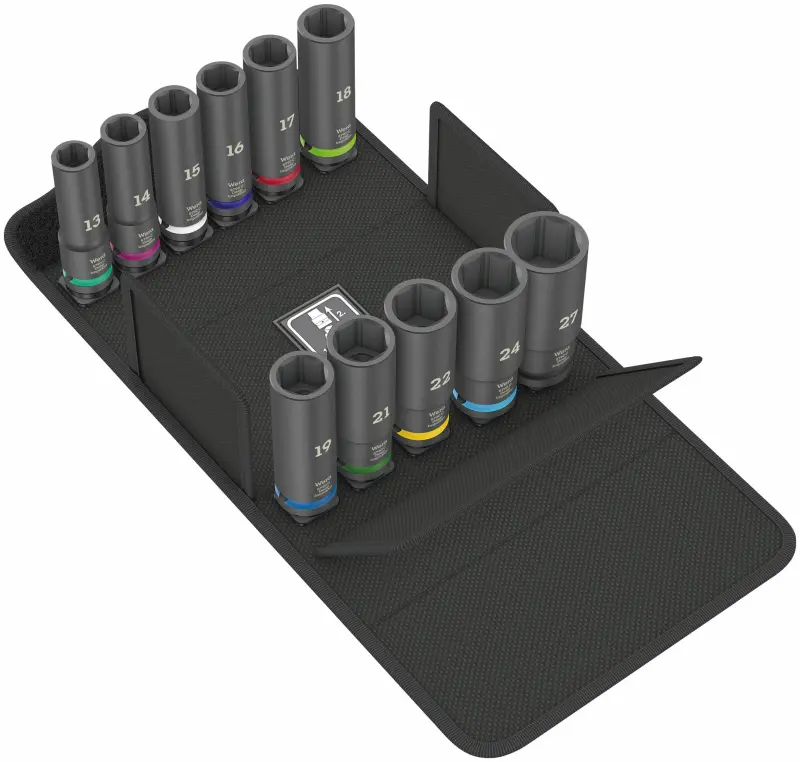 Wera 004841 Nástrčné hlavice 1/2" 6hran 13 ÷ 27 mm 8790 C Impaktor Deep Set 1, rázové - 11 dílů (W05004841001)