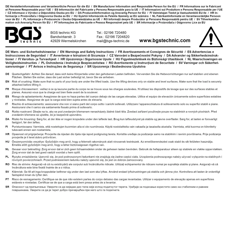 Hydraulický válec BGS 9245-1 pro pojízdnou stolici (BGS109245-1)