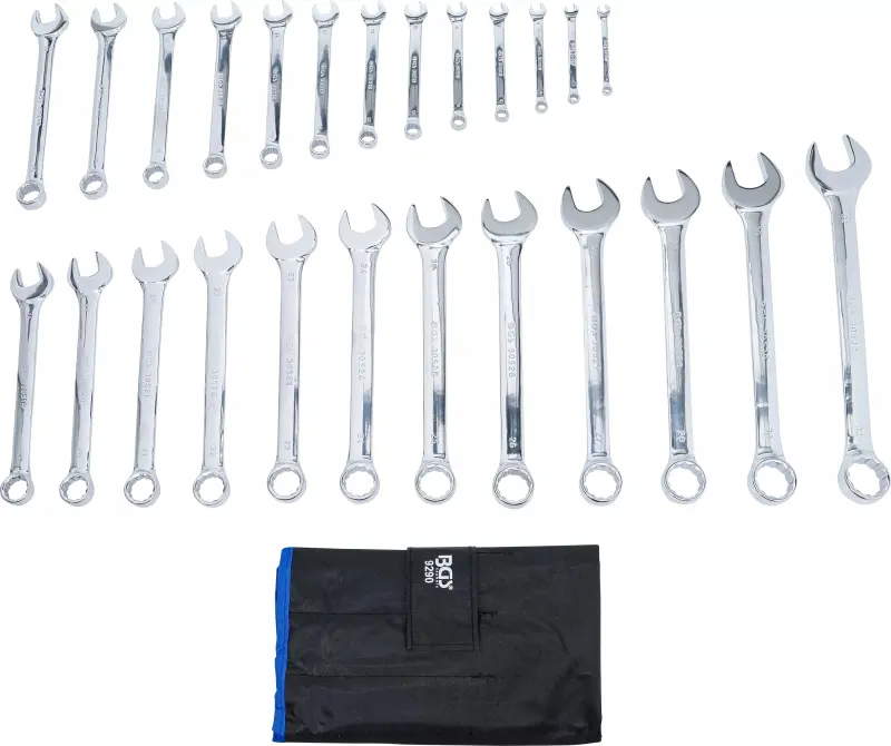 Sada očkoplochých klíčů, chromované ve vysokém lesku 6 ÷ 32 mm (25 dílů) (BGS109290)