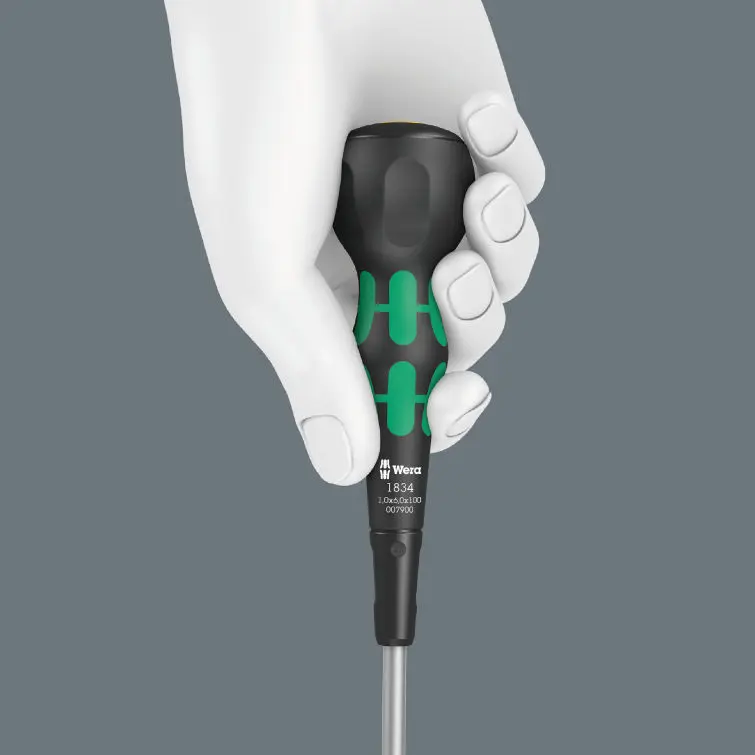 Wera 007901 Plochý šroubovák Kraftform Ball-Grip  typ 1834, dílenská čepel, 1 x 6 x 150 mm (W05007901001)