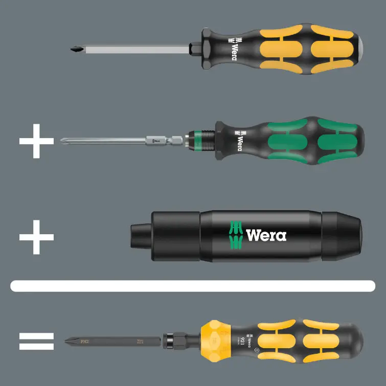 Wera 018111 Rázové šroubováky 1/4" Kraftform Plus 900 Imperial Set 1, palcové - 19 dílů (W05018111001)