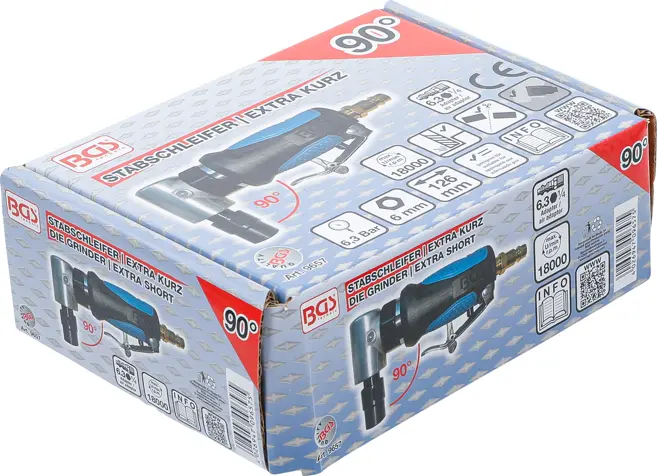 Tyčová bruska velmi krátká 90° zahnutá (126 mm) BGS 9657 (BGS109657)