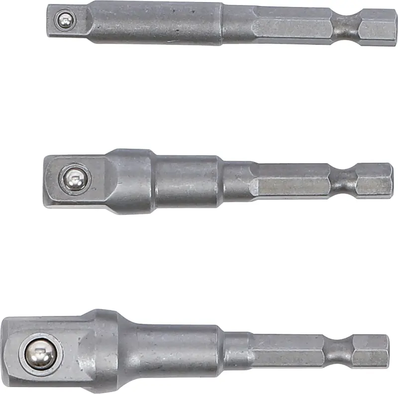 Adaptéry šestihran 1/4" na čtyřhran 1/4" - 3/8" - 1/2" BGS109685 Sada 3 díly (BGS109685)