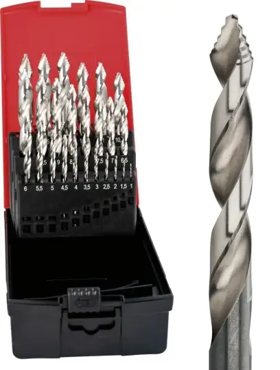 Stupňovité vrtáky HSS pr. 1 ÷ 13 mm s trojhrannou stopkou Format 7411651302 (Sada 25 dílů) (EDE11651302)