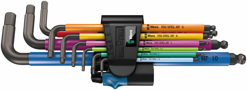 Wera 022210 Zástrčné klíče 1,5 ÷ 10 mm 950/9 Hex-Plus Multicolour HF 1, BlackLaser, přidržovací - 9 dílů (W05022210001)