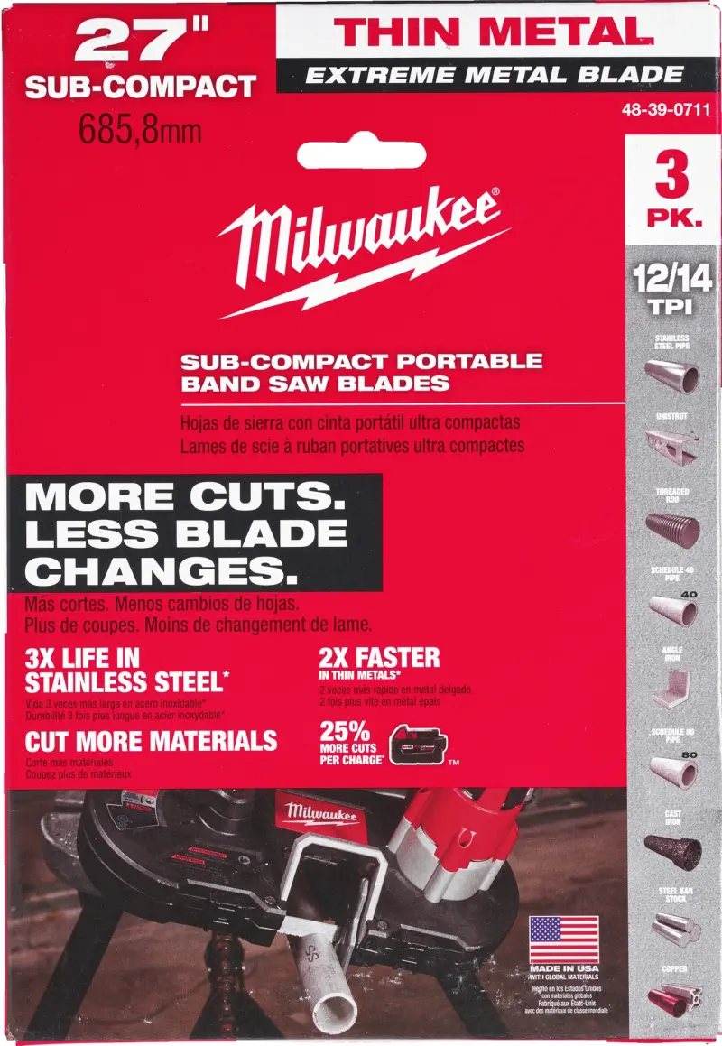 Pilové pásy Milwaukee Premium 687,57 x 12,7 x 0,51 mm M12 (sada 3 ks) (MI48390711)