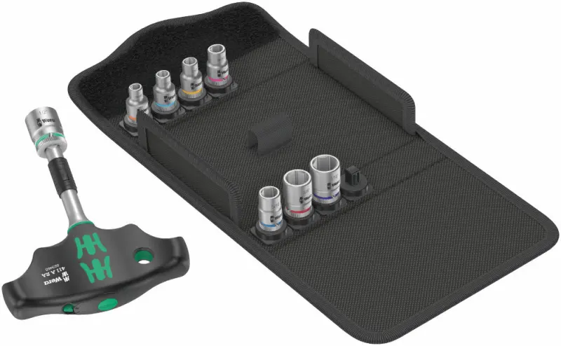 Wera 057474 Nástrčné hlavice 1/4" 3/16 ÷ 1/2" s T-rukojetí Kraftform Kompakt 400 RA Imperial Set 2 (Palcová sada 9 dílů) (W05057474001)