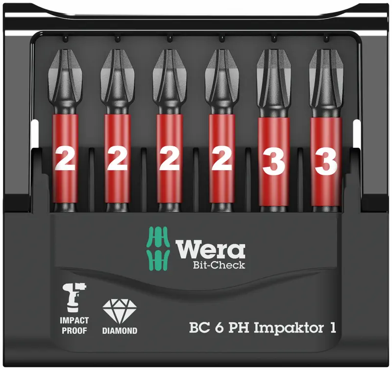 Wera 057691 Bity Bit-Check 6 PH Impaktor 1 (Sada 6 dílů) (W05057691001)