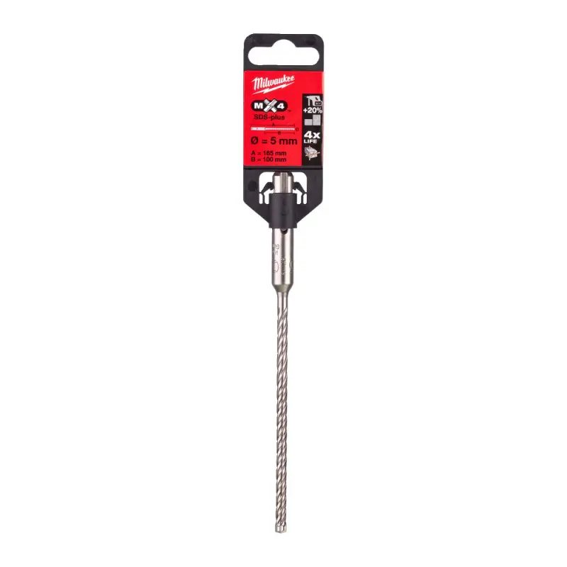 Vrták SDS-Plus MX4 čtyřbřitý pr. 5 x 100 x 165 mm Milwaukee 4932352008 (MI4932352008)