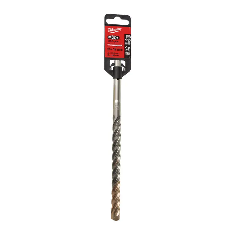 Vrták SDS-Plus MX4 čtyřbřitý pr. 12 x 150 x 210 mm Milwaukee 4932352032 (MI4932352032)