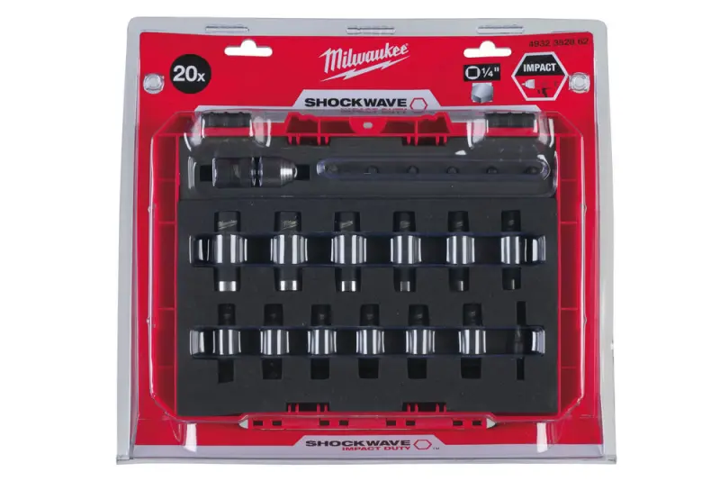 Nástrčné hlavice a bity Shockwave 1/4" Milwaukee. Sada 21 ks (MI4932352862)