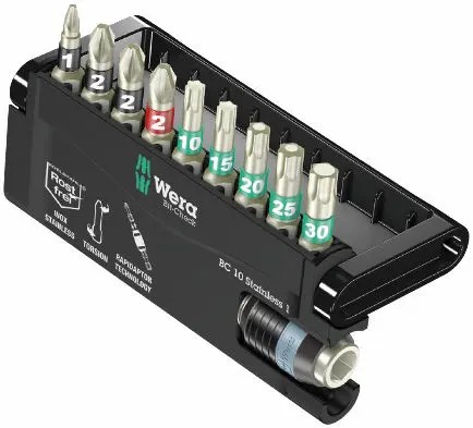 Wera 071110 Nerezové bity 1/4" Bit Check® 10 Stainless 1 (Sada 10 dílů) (W05071110001)