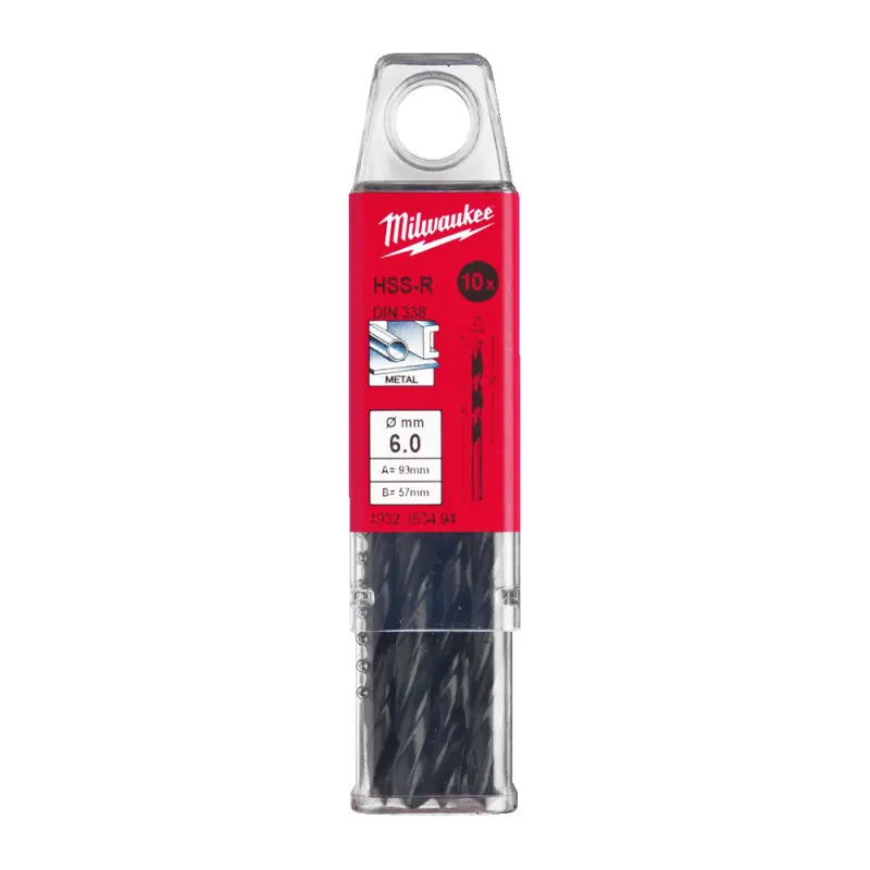 Vrtáky do kovu HSS Milwaukee 4932363494 pr. 6,0 mm, válcované, DIN 338 -10 ks (MI4932363494)
